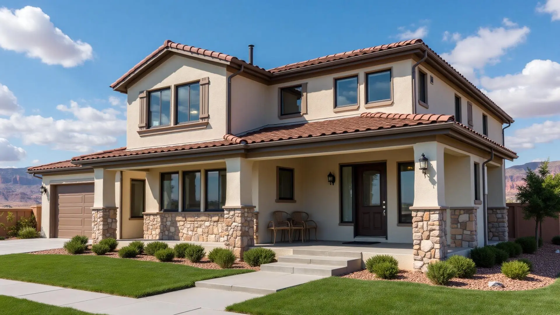 Seamless gutters installed on a St. George, Utah home